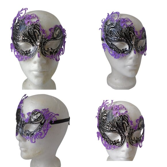 Couples Venetian Masquerade Carnival Party Mask 1 Set two masks 3446 - Picture 3 of 5